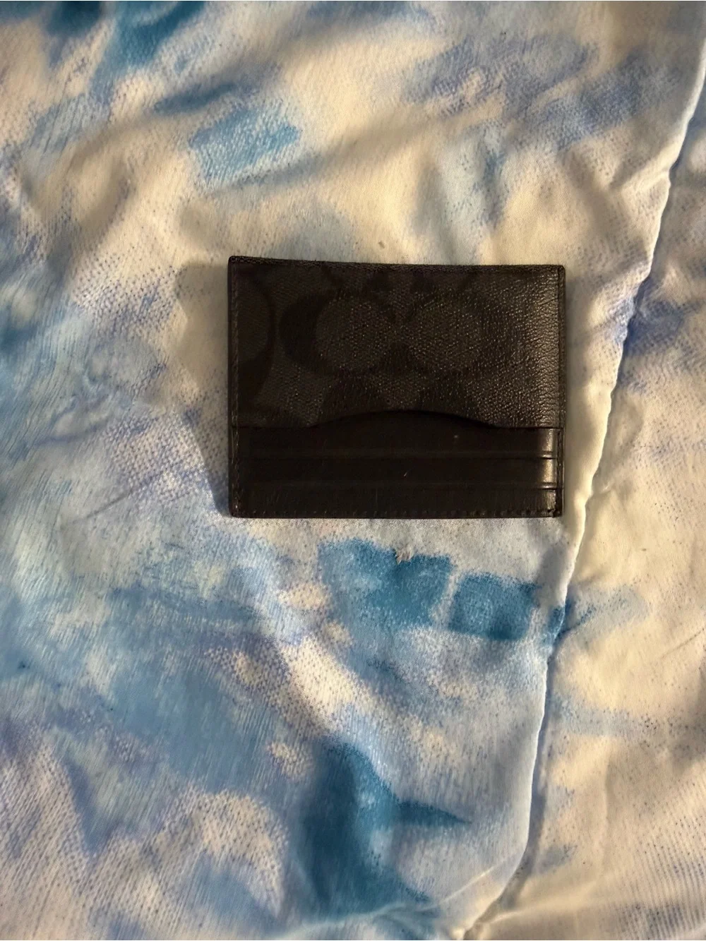 Coach Black Leather ID Sleeve with Clear Window